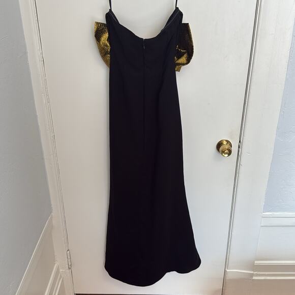 Simon Miller Dali Strapless Crepe Maxi Dress – Black & Gold (Size 4, NWT) - Picture 8 of 8
